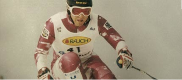 Bobby learned how to ski with a guide