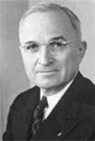 Truman becomes President (confronted enormous challenges in both foreign and domestic affairs.)