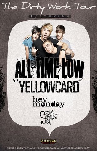 Yellowcard tour with All Time Low, Hey Monday and The Summer Set