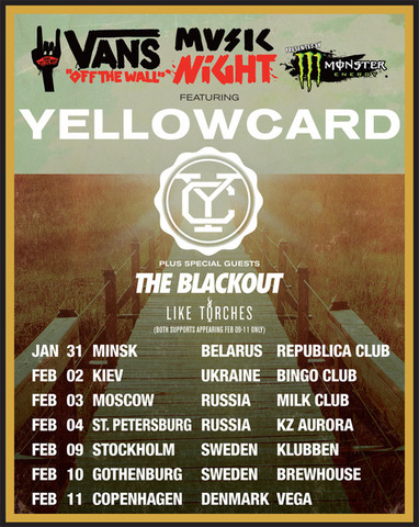 Yellowcard will tour in Europe
