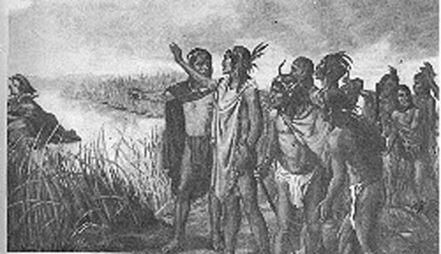 Los mexicas escapan de Culhuacan.