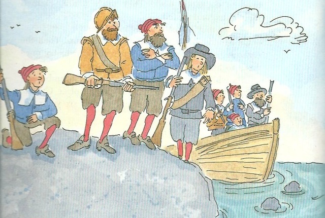 Due to a storm, eighteen Pilgrims reached Plymouth, which was the place Captin John Smith discovered and named 6 years ago.