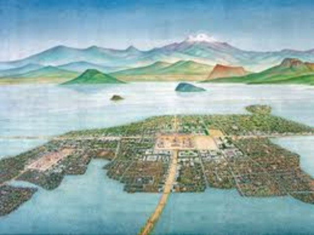 City of Tenochtitlan is founded by the Aztecs on an island in Lake Texcoco