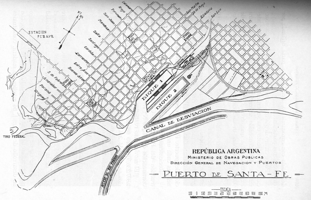 Inicio de la construcción del actual puerto de Santa Fe