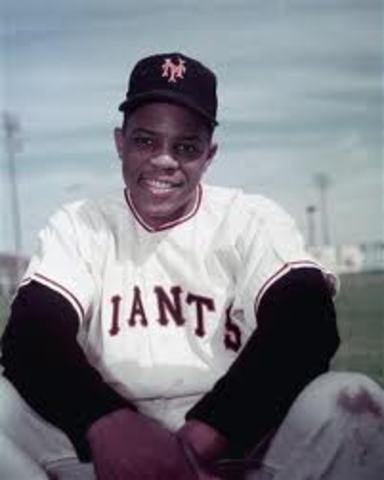 Willie Mays makes his debut with the New York Giants after batting .477 with Minneapolis and goes 0-for-5 against the Phillies. He strikes out in his first at-bat, against Bubba Church, but New York wins, 8-5. That season he helps the Giants win the Natio