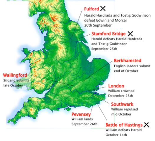 Normans take coontrol of England