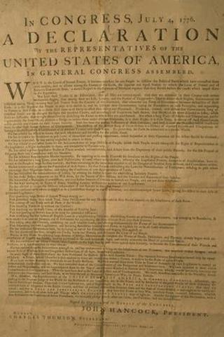 Declaration of Independence announced