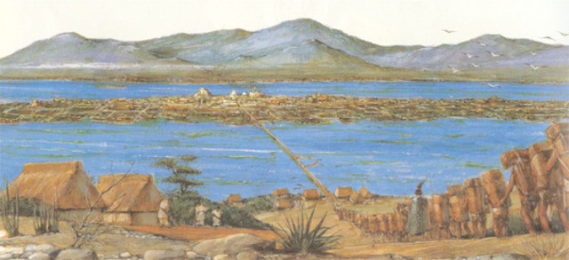 Aztecs chose a site in the middle of lake texcoco for their new capital