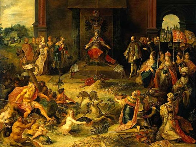 Abdica en su hijo Felipe II