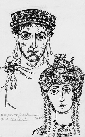 Justinian and Theodora married