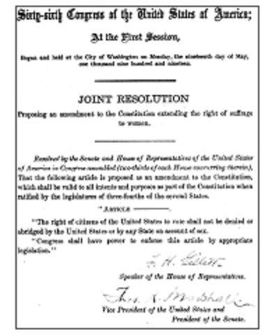 19th Amendment first drafted