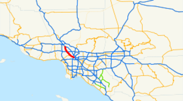 The Hollywood Freeway opened