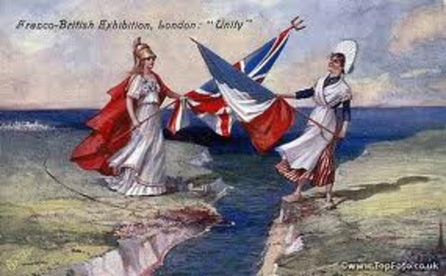 The Entente Cordial, agreed between France and Britain