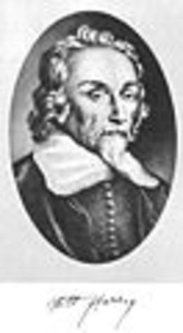 William Harvey discovered that blood circulates continously through the body from the heart and back to the heart
