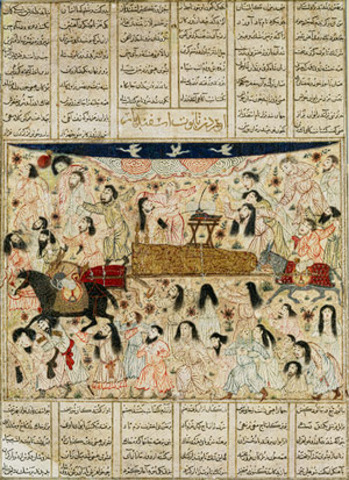 Great Mongol Shahnamah, 14th century, Ikhanid, Ink, colors and gold on paper, 22 x 129 cm, Metropolitan Museum of Art, New York