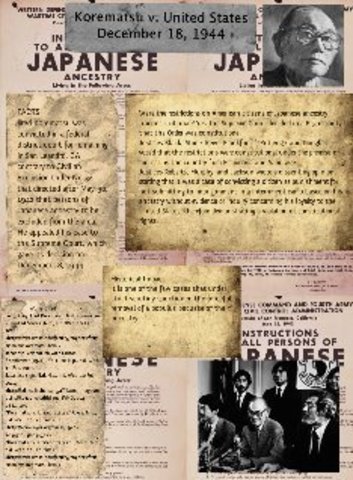 Korematsu v U.S.: the U.S. Supreme Court rules citizens to be singlesd out because of ancestry