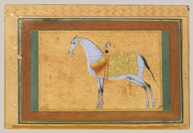 Dappled stallion, 16th to early 17th century, Mashad, Iran, colors, ink, silver and gold and paper, 20 x 13 cm, Metropolitan Museum of Art, New York
