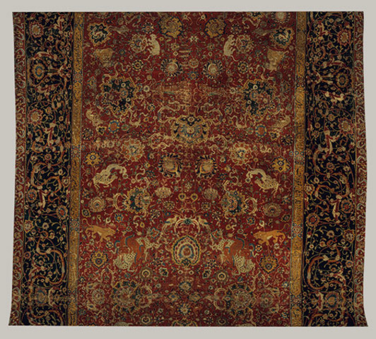 The Emperor’s carpet, mid 16th century, Iran, silk (warp and weft), 7.5 x 3.3 m, Metropolitan Museum of Art, New York