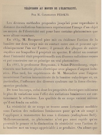 First known use of the word "television"