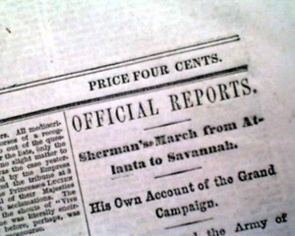 Sherman takes Savannah