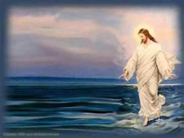 Jesus walks on water