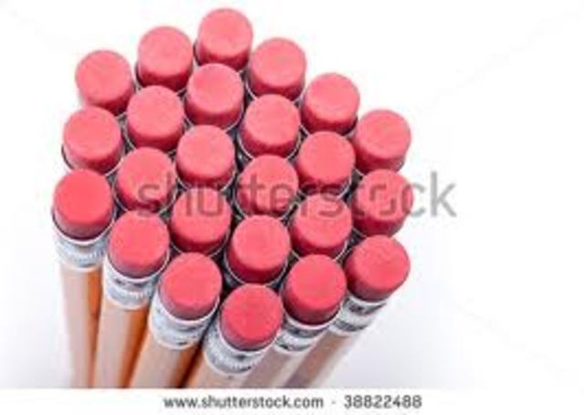 The First Eraser at the Tip of the Pencil