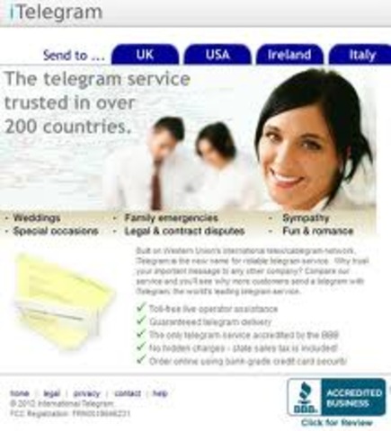 The telegram is only used for special cases in the US