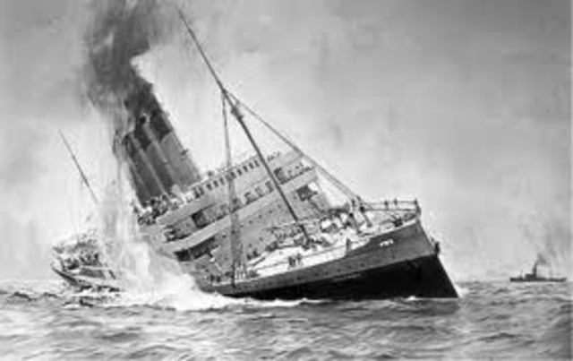 The “Lusitania” was sunk by a German U-boat