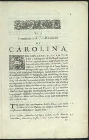 Locke writes the Fundamental Constitution of Carolina.