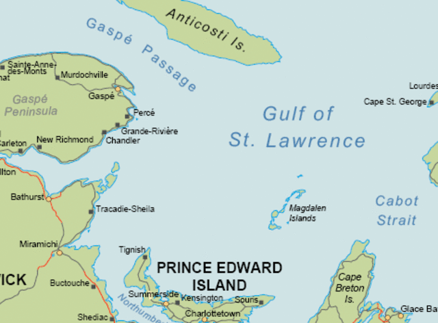 Cartier sailed to Gulf of St. Lawrence.