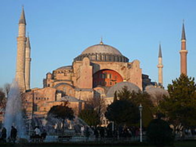 Started building Hagia Sophia.