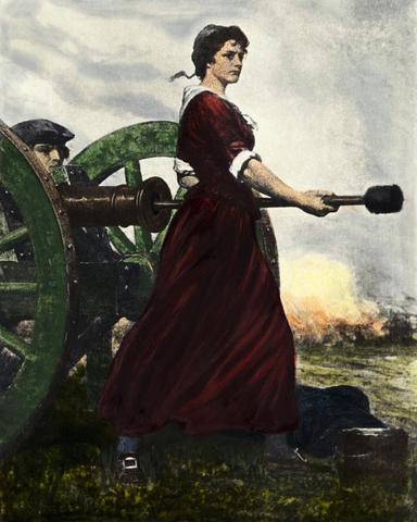 Molly Pitcher Takes Her Husbands Place