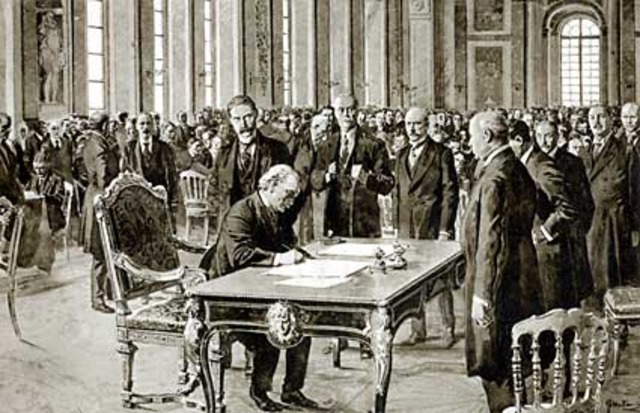 sighnig of the treaty of vesailles