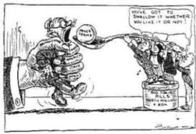 The Treaty of Versailles officially ends WWI.