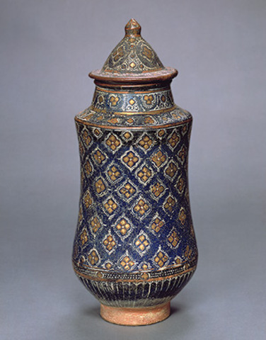 Jar, late 13th-14th century, Iran, fritware, lajvardina
