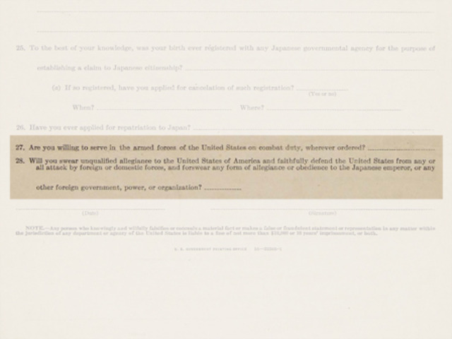 loyalty questionnaire:A Japanese-American story