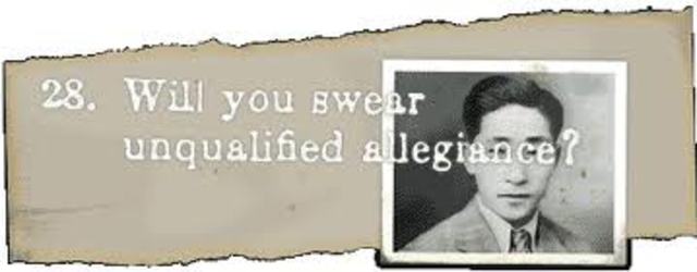 Registration (loyalty questionnaire) of all persons over 17 years of age for Army recruitment, segregation and relocation begins at most of the internment camps. How loyal are they to the united states; A WRA workers story.