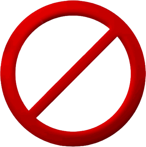 Prohibiciòn de las enseña colgantes