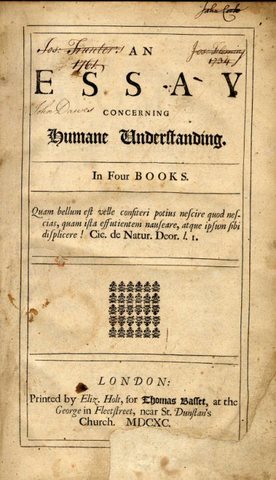 Essay Concerning Human Understanding published, and wriiten by John Locke