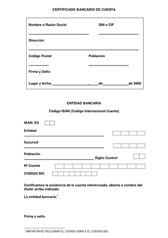 Certificado de ingreso