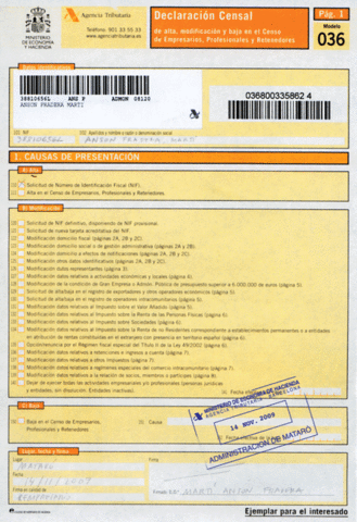 Declaración censal, CIF e IAE