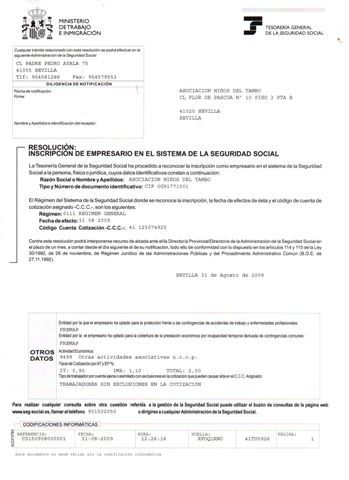 Inscripción en la Seguridad Social