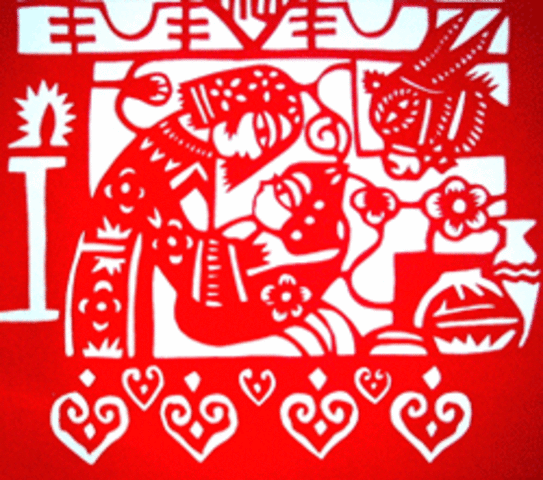 "Chinese nativity papercut"- China