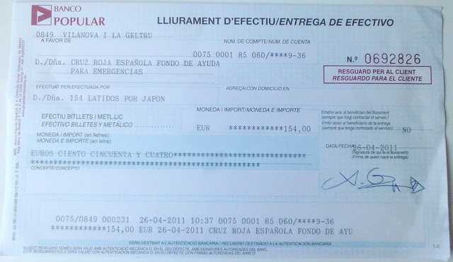 Justificante de ingreso