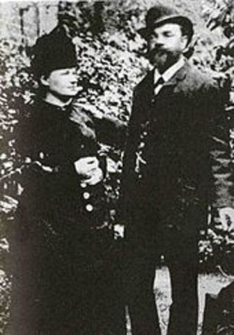 Dvořák with his wife Anna in London, Sometime in 1886.
