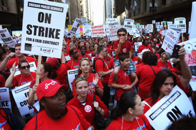 Teachers go on strike