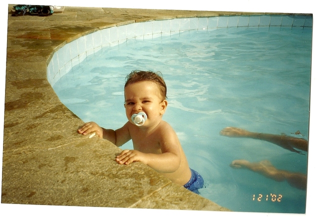 Primeira vez na piscina