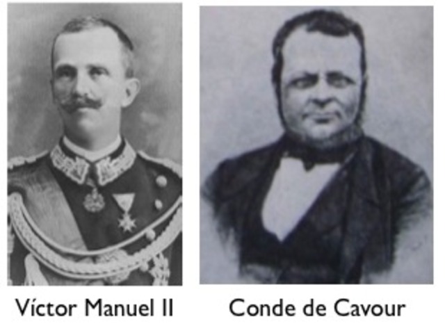 Victor Manuel II y Cavour inician el proceso de unificación.