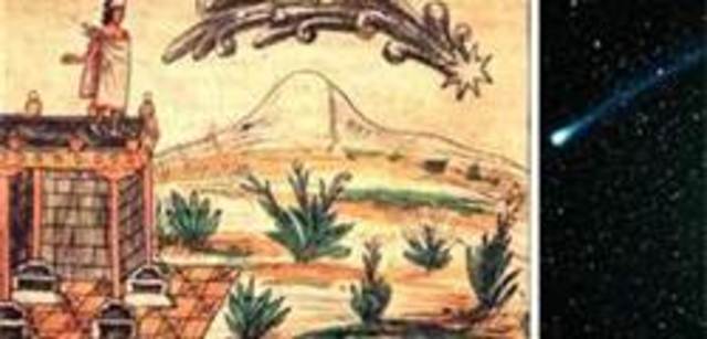 Apperance of a comet, believed to signify impending doom