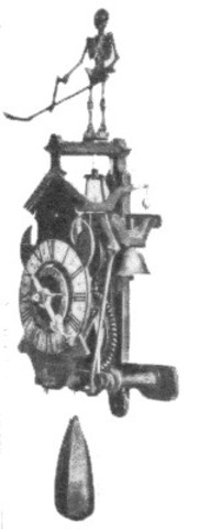 Reloj mecánico de pesas.